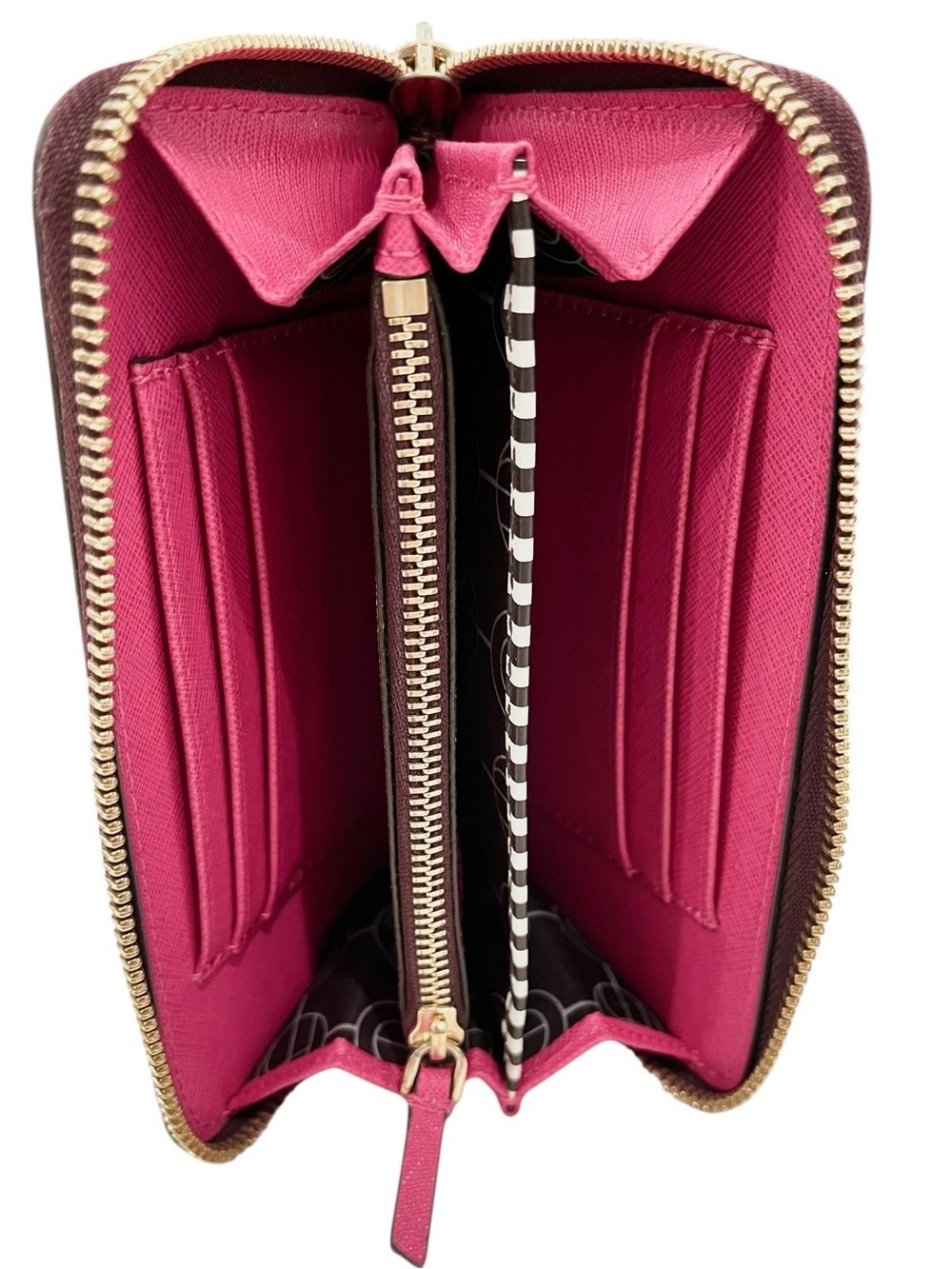 Henri Bendel West 57th Wine/Pink Saffiano Leather Tote & Matching Wallet NWOT - Picture 11 of 14